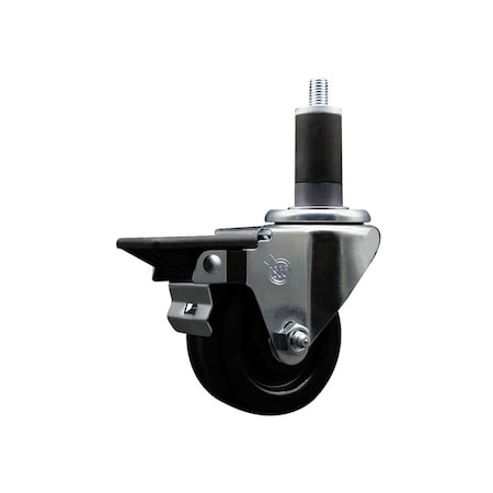Service Caster 3'' Phenolic Swivel 1-1/4'' Expanding Stem Caster with Brake SCC-EX20S314-PHS-PLB-114